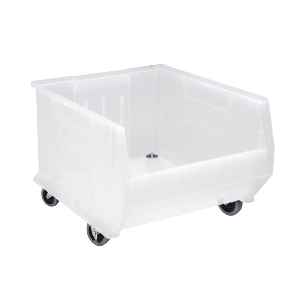Quantum Food Service Hulk Mobile Stack Shelf Container - 23 7/8" x 18 1/4", Clear (QUS965MOBCL)