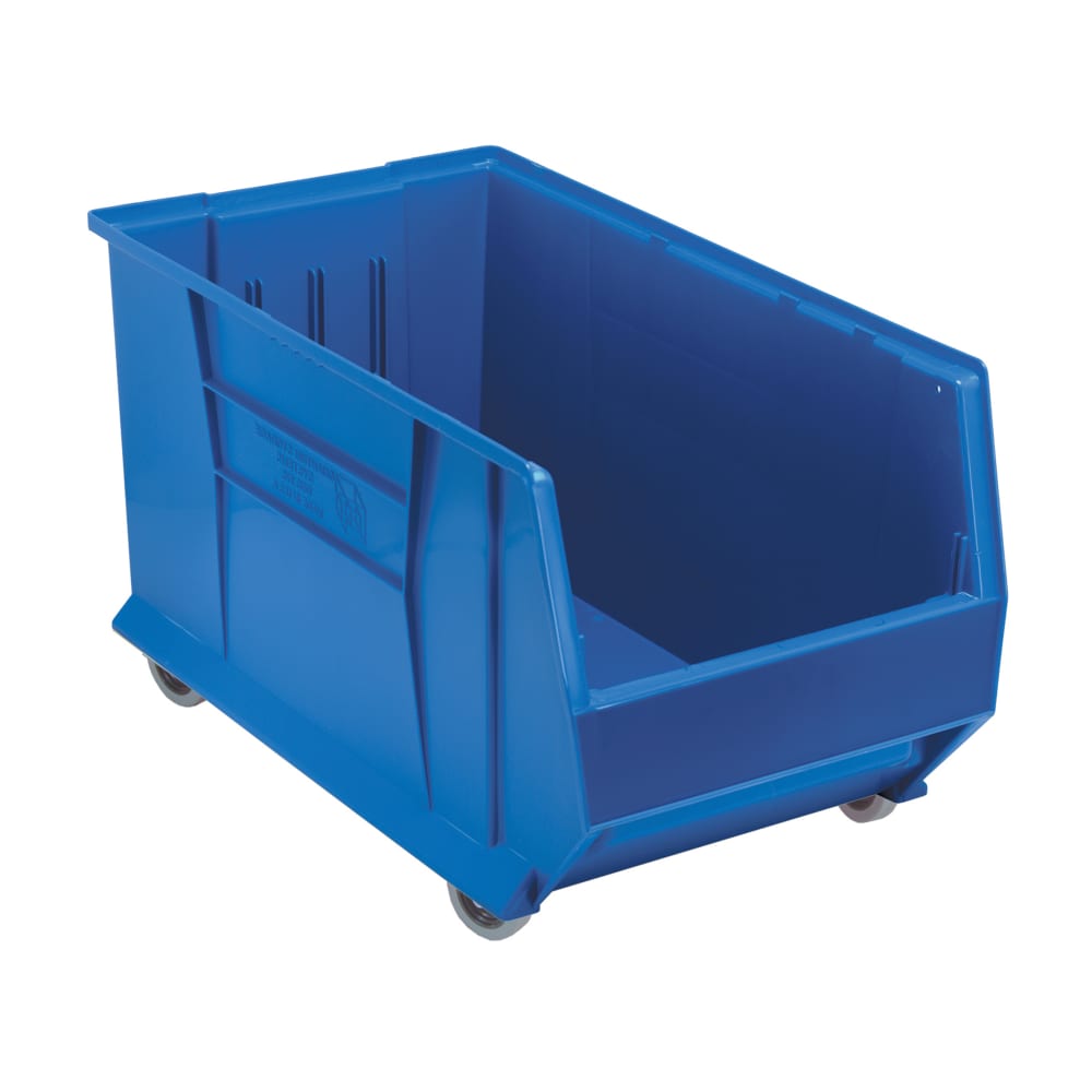 Quantum Food Service Hulk Mobile Stack Shelf Container - 29 7/8" x 16 1/2", Blue (QUS986MOB)