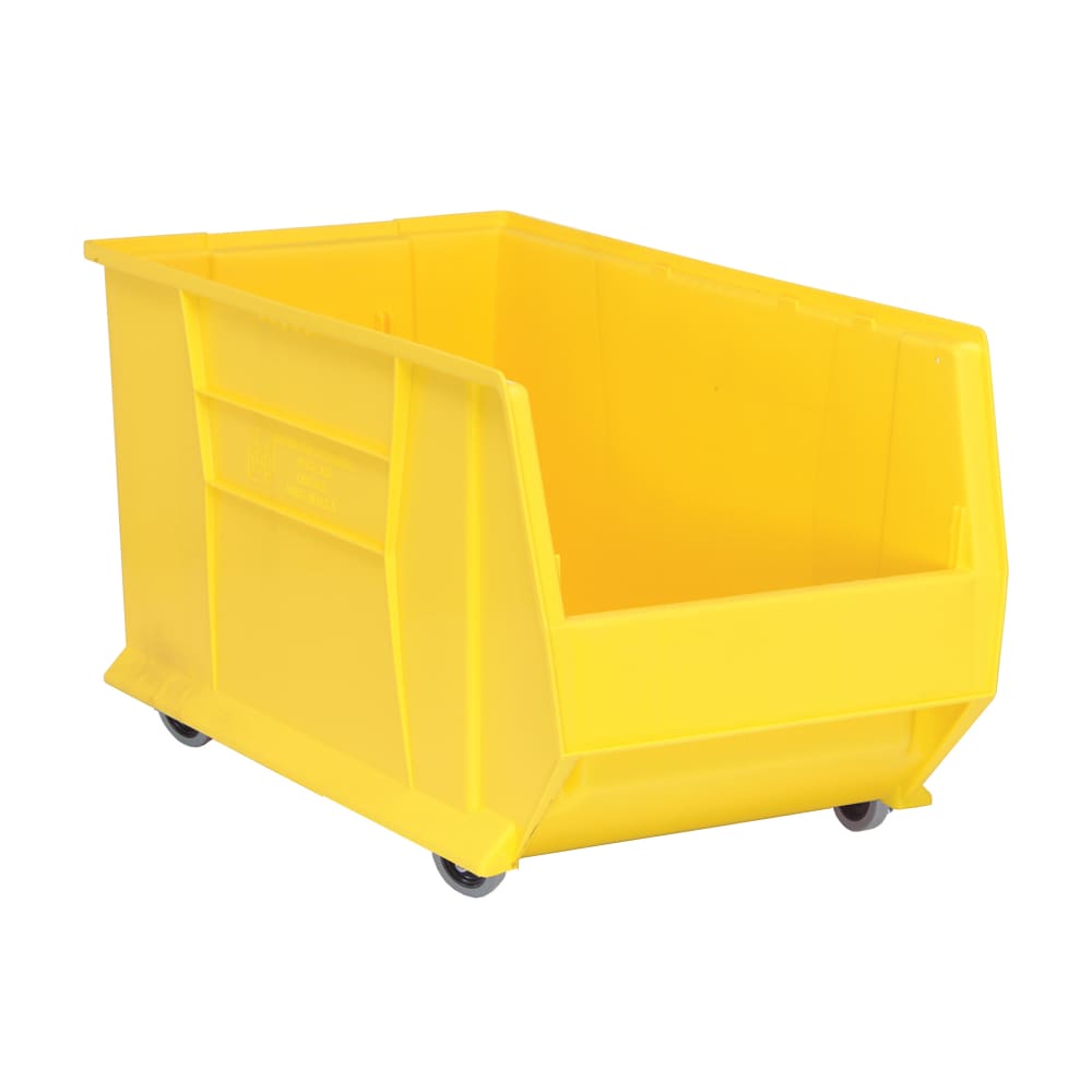 Quantum Food Service Hulk Mobile Stack Shelf Container - 29 7/8" x 16 1/2", Yellow (QUS986MOB)