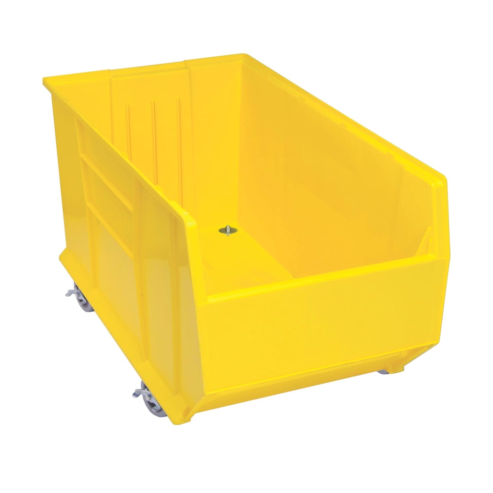 Quantum Food Service Hulk Mobile Stack Shelf Container - 35 7/8" x 19 7/8", Yellow (QUS996MOB)