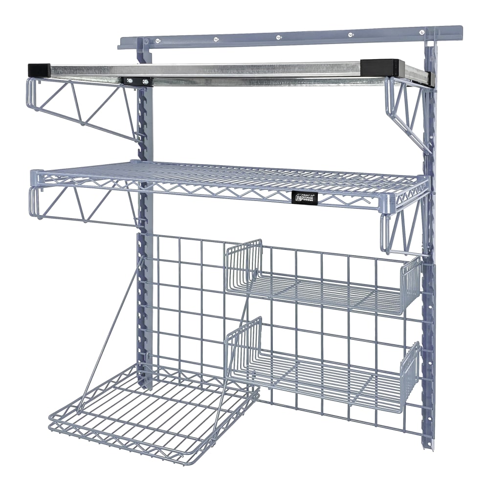 Quantum Food Service 40" Store Grid Wire Wall Mounted Shelf, Gray (SGK-401836-3GY)