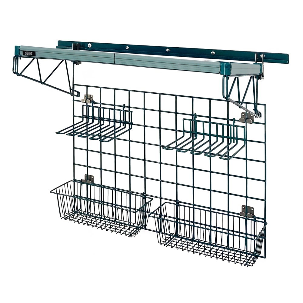 Quantum Food Service 40" Store Grid Wire Wall Mounted Shelf, Green (SGK-402436-1P)