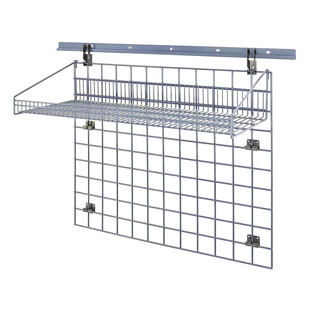 Quantum Food Service 40" Store Grid Wire Wall Mounted Shelf, Gray (SGK-403036-1GY)