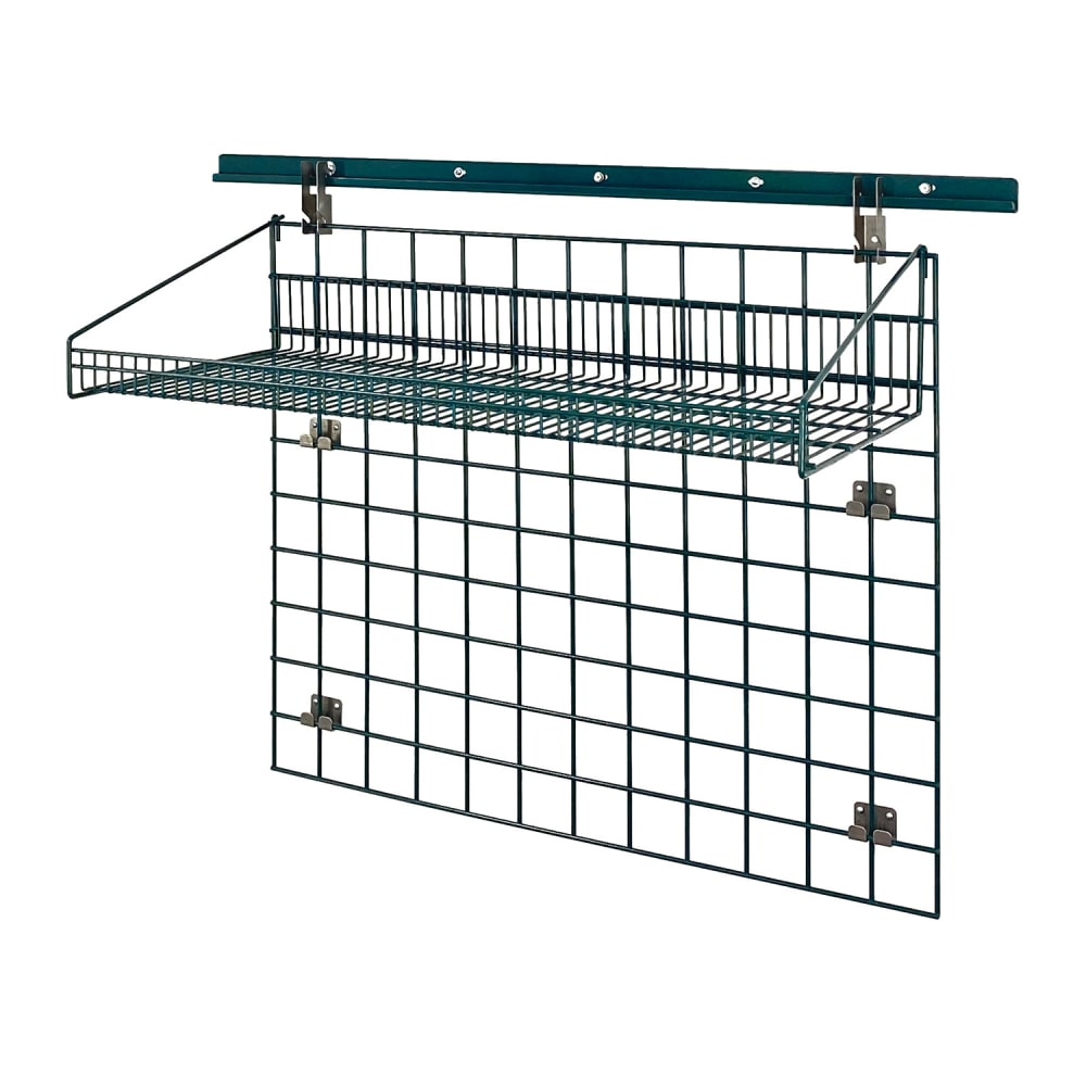 Quantum Food Service 40" Store Grid Wire Wall Mounted Shelf, Green (SGK-403036-1P)