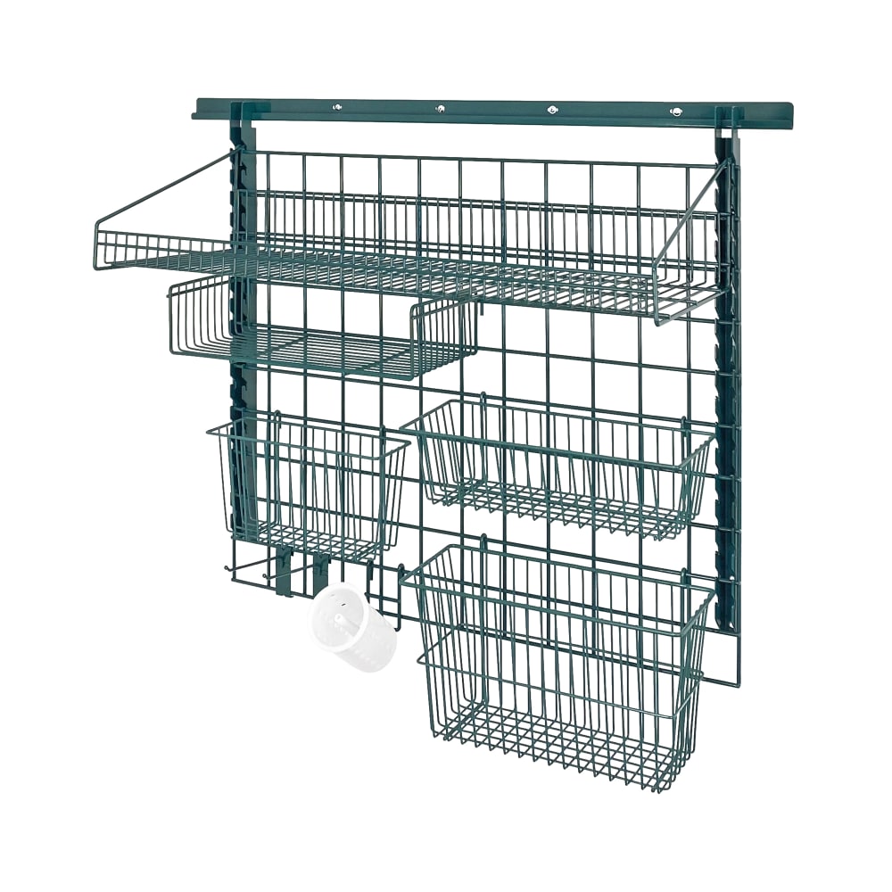Quantum Food Service 40" Store Grid Wire Wall Mounted Shelf, Green (SGK-403036-3P)