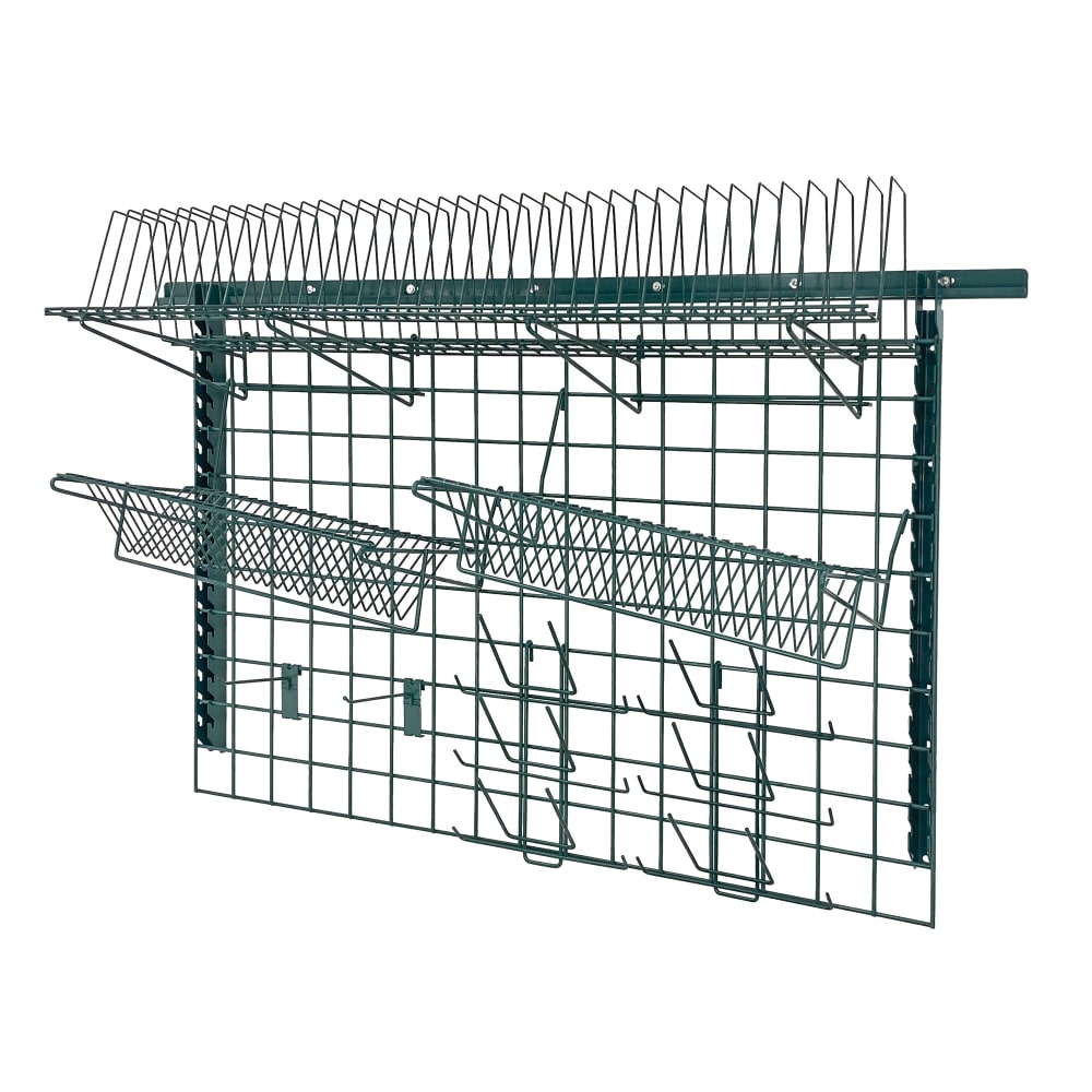 Quantum Food Service 56" Store Grid Wire Wall Mounted Shelf, Green (SGK-563048-1P)