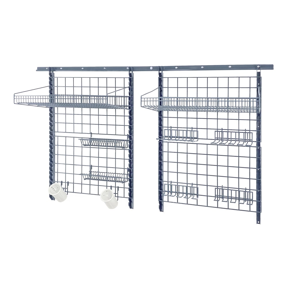 Quantum Food Service 72" Store Grid Wire Wall Mounted Shelf, Gray (SGK-721830-1GY)