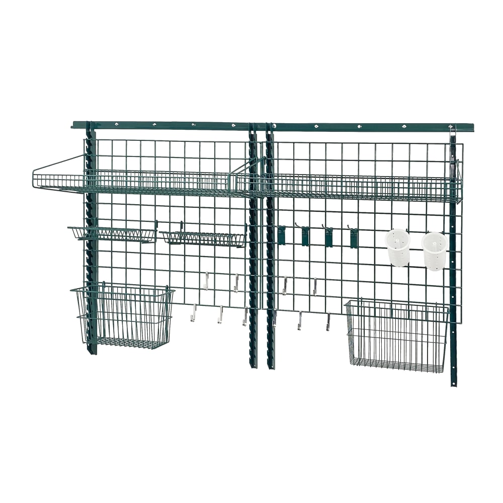 Quantum Food Service 72" Store Grid Wire Wall Mounted Shelf, Green (SGK-723036-1P)