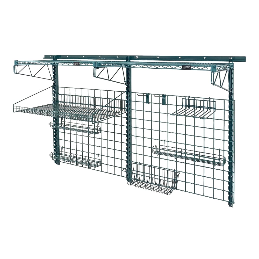 Quantum Food Service 80" Store Grid Wire Wall Mounted Shelf, Green (SGK-803036-1P)