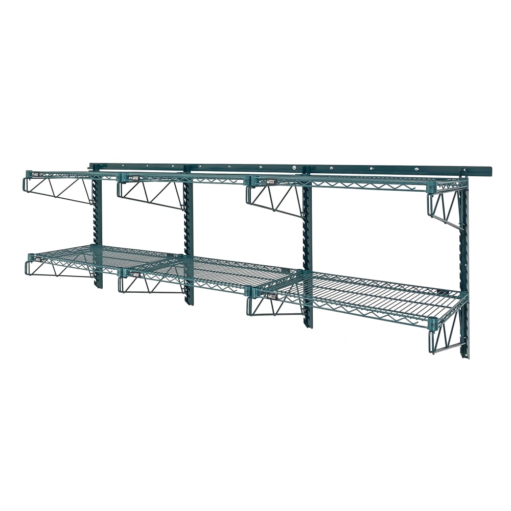 Quantum Food Service 96" Store Grid Wire Wall Mounted Shelf, Green (SGK-961830-1P)