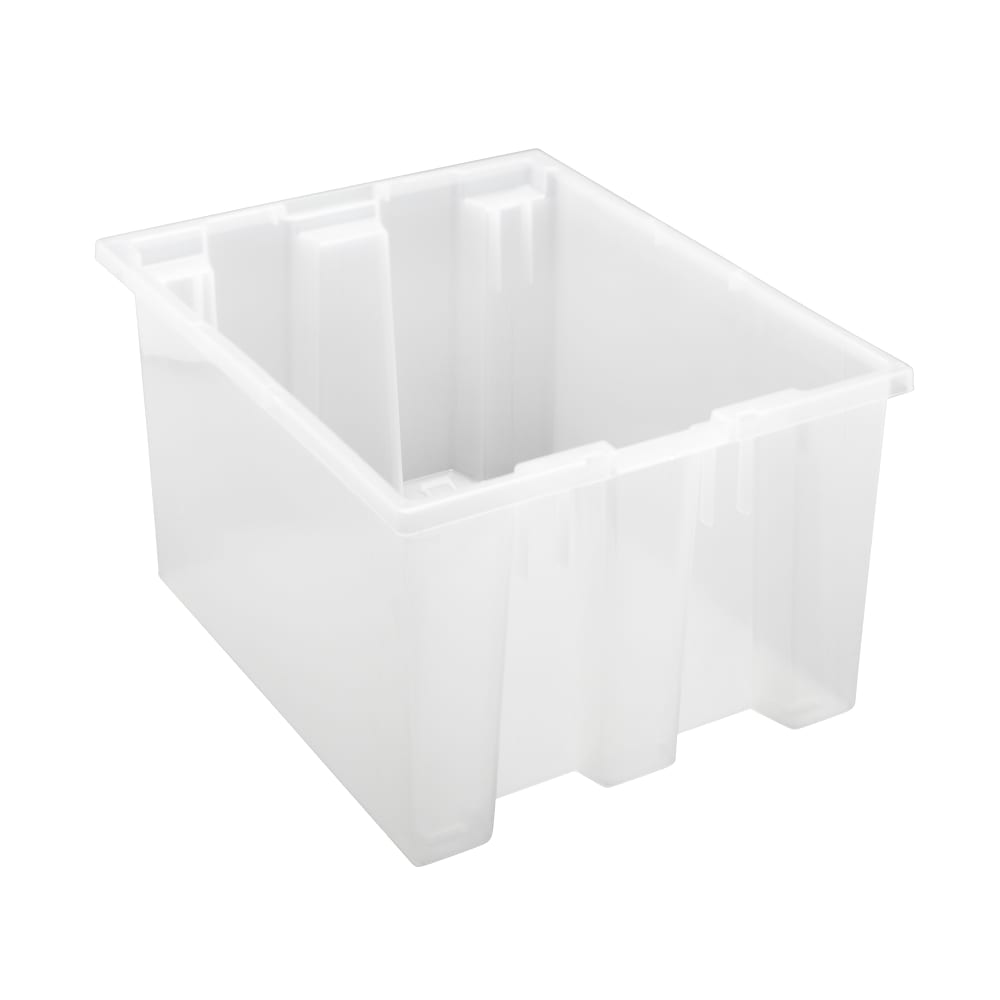 Quantum Food Service Stack & Nest Shelf Tote - 19 1/2" x 15 1/2", Clear (SNT190)