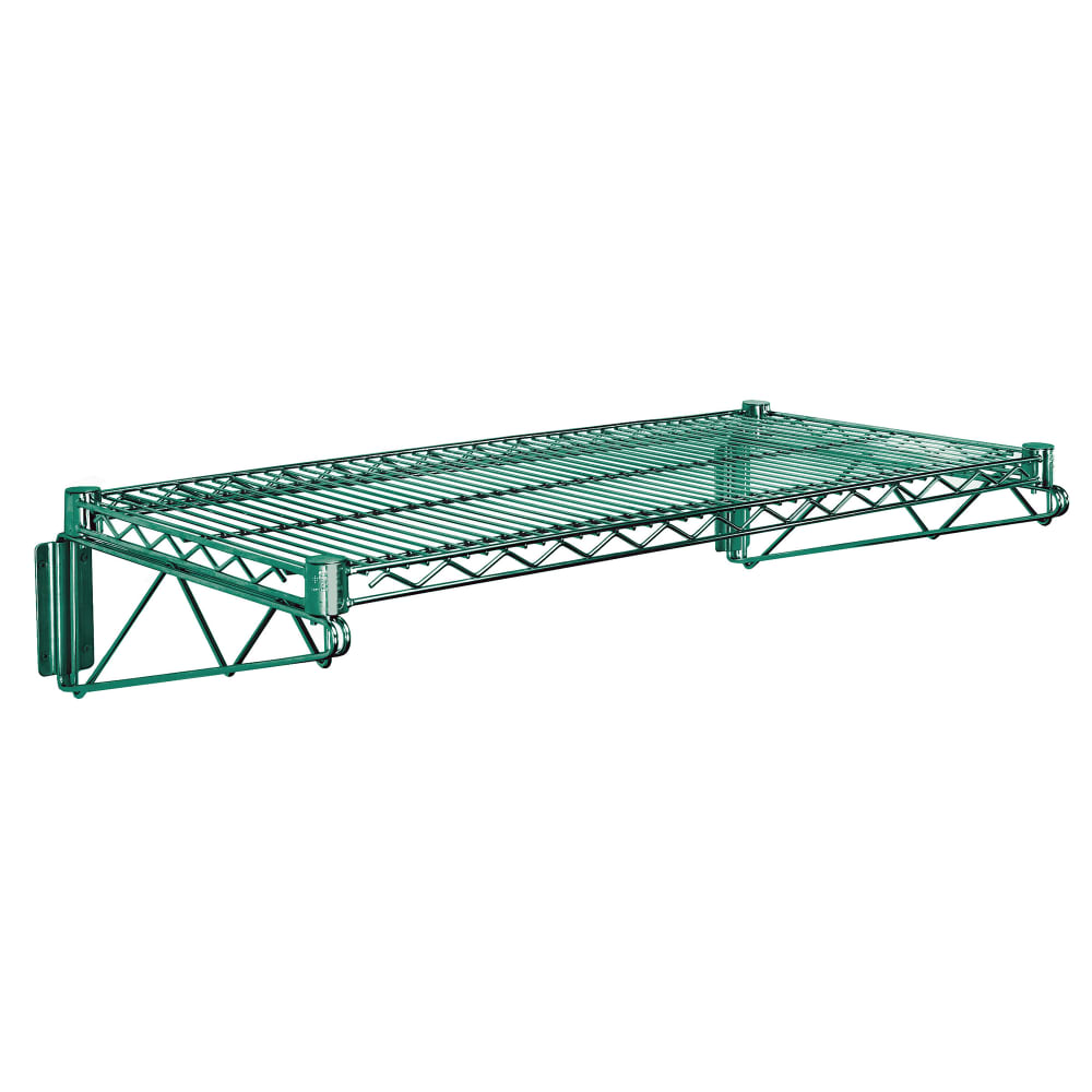 Quantum Food Service Wire Wall Mounted Shelf, 36"W x 18"D, Green (WDWB1836P)