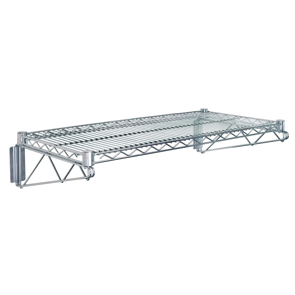Quantum Food Service Wire Wall Mounted Shelf, 42"W x 18"D, Chrome (WDWB1842C)