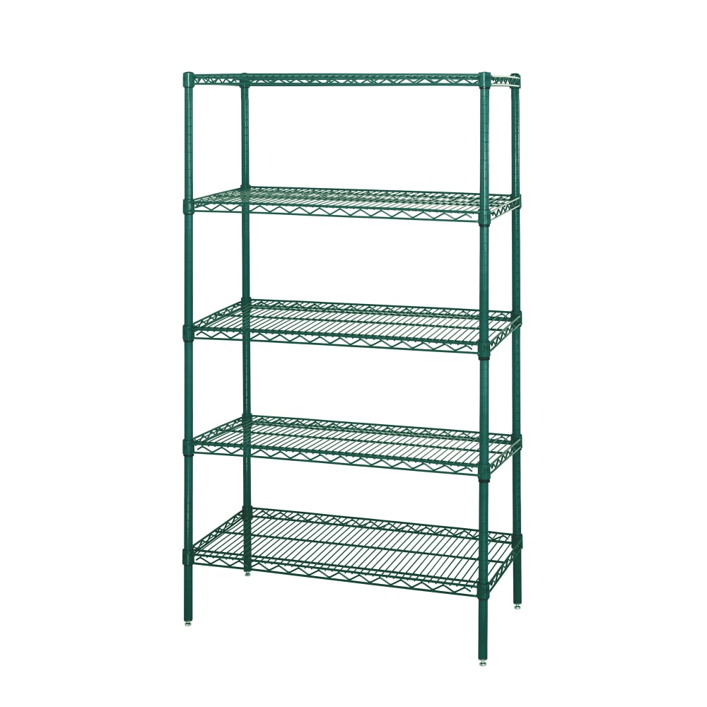Quantum Food Service 72" NSF 5-Tier Epoxy Coated Wire Shelf Kit - 14"W, 54"H (WR54-1472P-5)