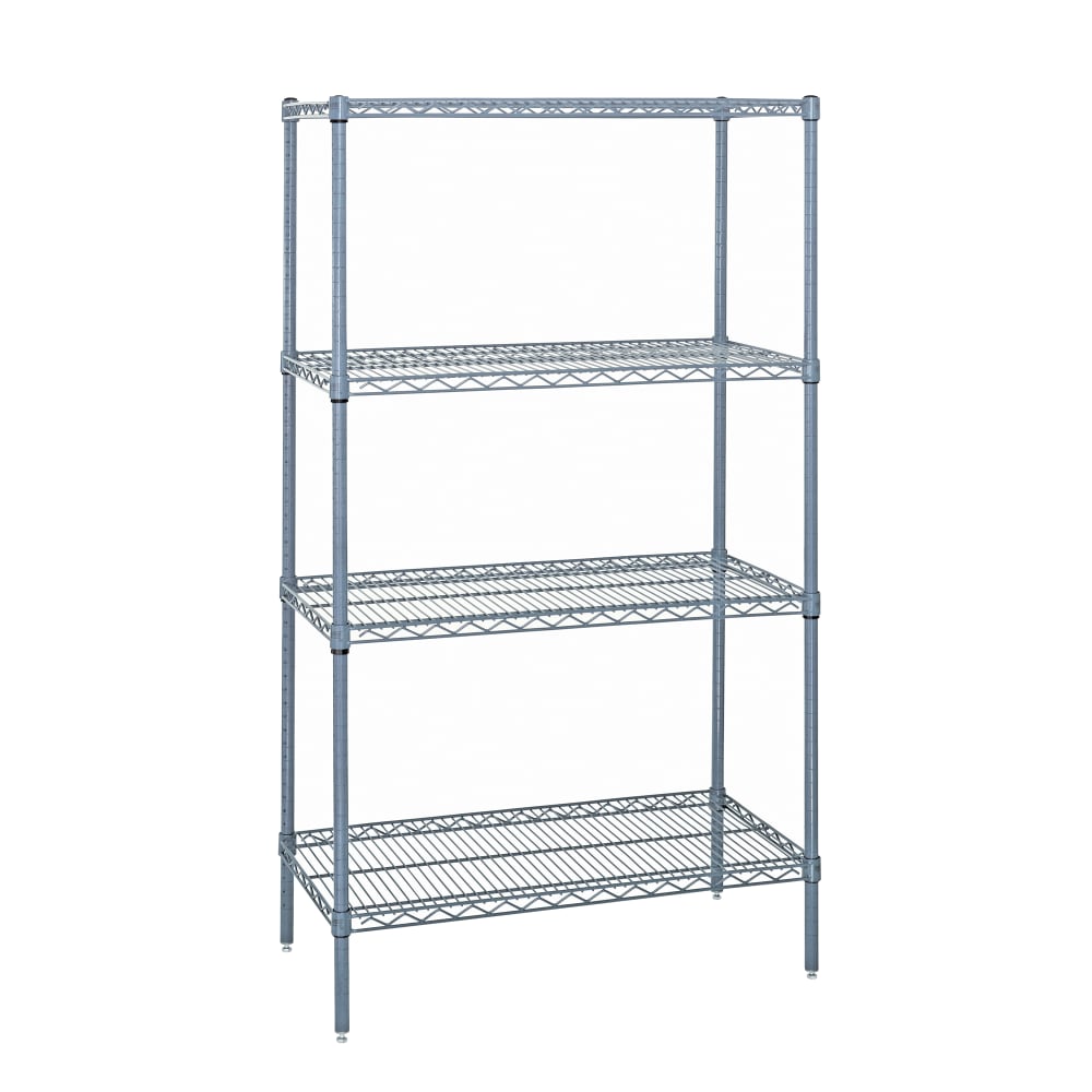 Quantum Food Service 36" NSF 4-Tier Epoxy Coated Wire Shelf Kit - 18"W, 54"H (WR54-1836GY)
