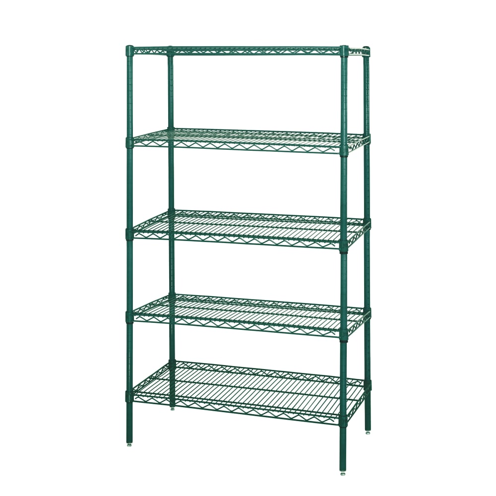 Quantum Food Service 48" NSF 5-Tier Epoxy Coated Wire Shelf Kit - 24"W, 54"H (WR54-2448P-5)