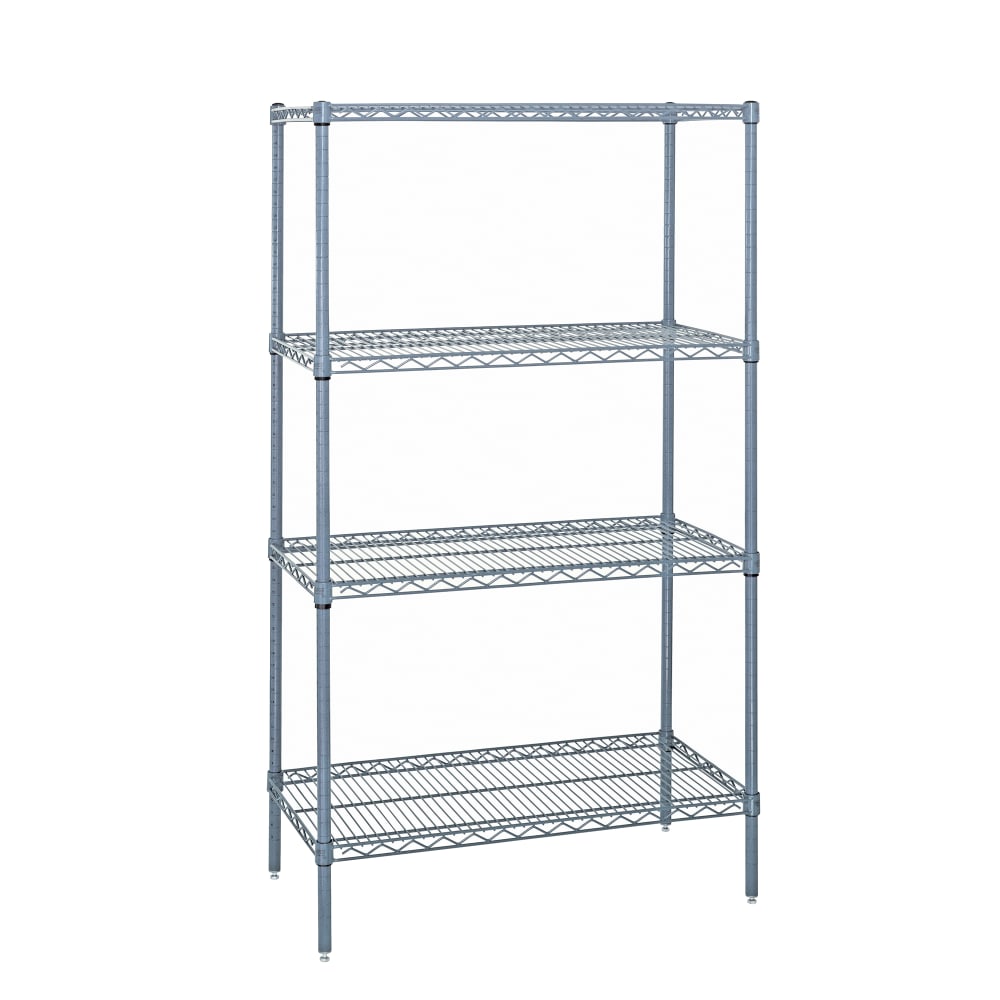 Quantum Food Service 42" NSF 4-Tier Epoxy Coated Wire Shelf Kit - 18"W, 63"H (WR63-1842GY)