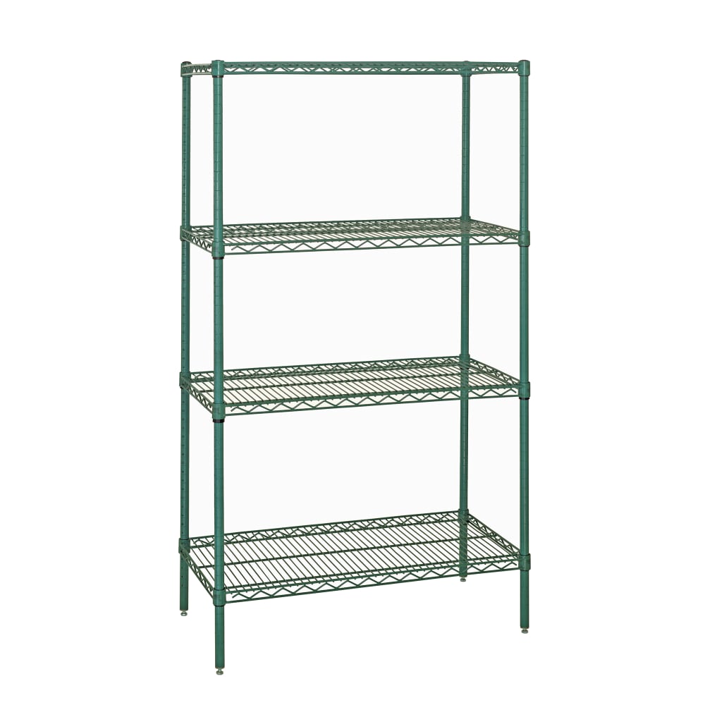 Quantum Food Service 42" NSF 4-Tier Epoxy Coated Wire Shelf Kit - 18"W, 63"H (WR63-1842P)