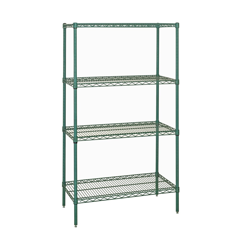 Quantum Food Service 36" NSF 4-Tier Epoxy Coated Wire Shelf Kit - 24"W, 63"H (WR63-2436P)