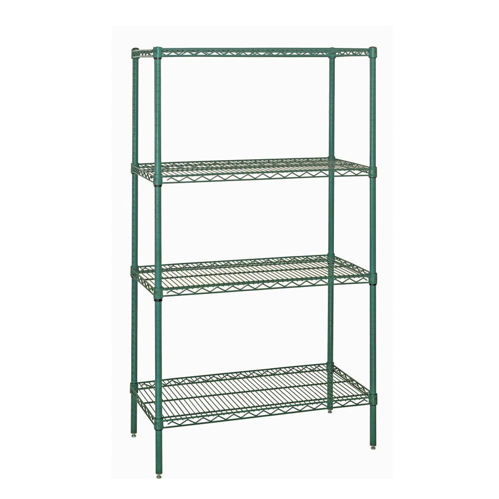 Quantum Food Service 42" NSF 4-Tier Epoxy Coated Wire Shelf Kit - 24"W, 63"H (WR63-2442P)