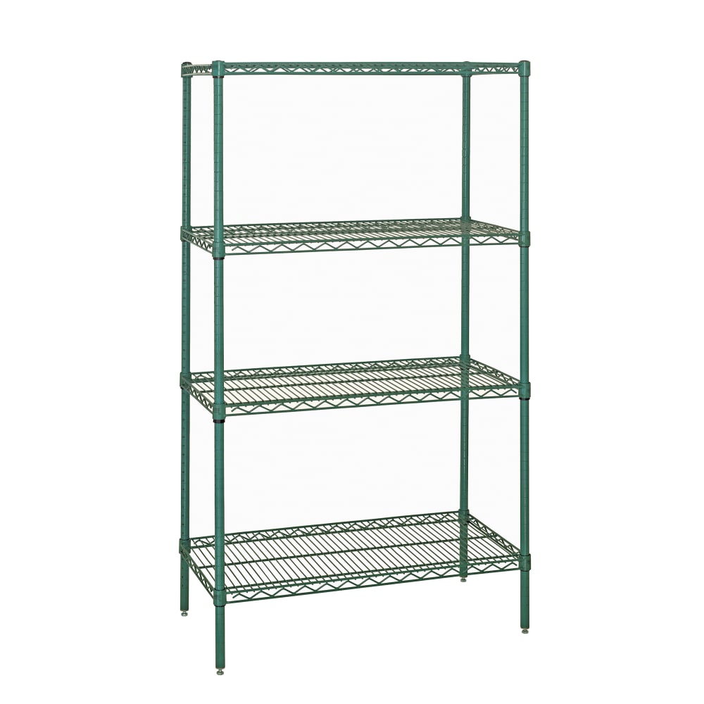 Quantum Food Service 72" NSF 4-Tier Epoxy Coated Wire Shelf Kit - 24"W, 63"H (WR63-2472P)