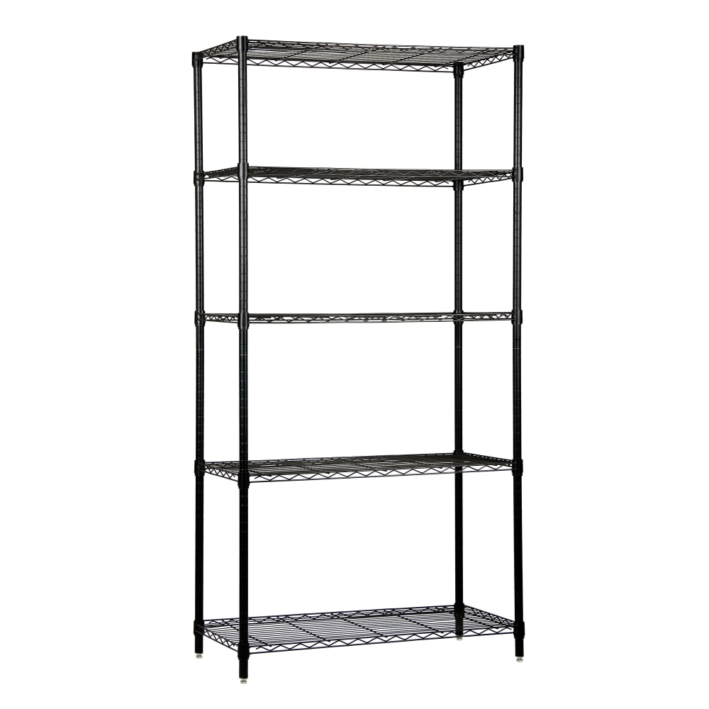 Quantum Food Service 60" NSF 5-Tier Epoxy Coated Wire Shelf Kit - 12"W, 74"H (WR74-1260BK-5)
