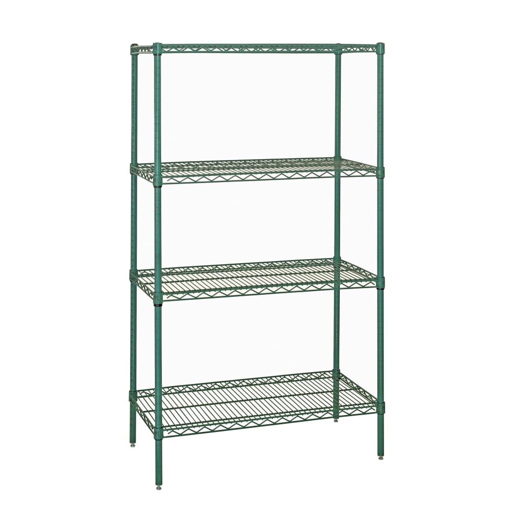 Quantum Food Service 48" NSF 4-Tier Epoxy Coated Wire Shelf Kit - 14"W, 74"H (WR74-1448P)