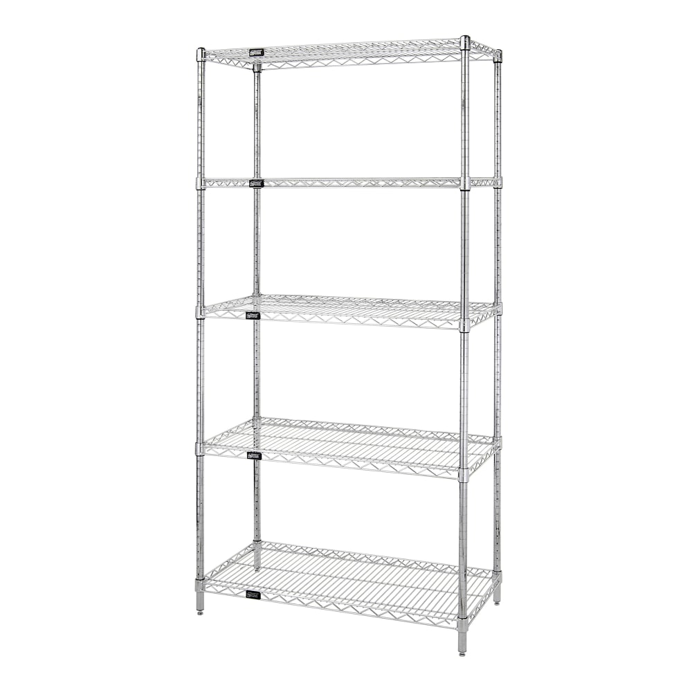 Quantum Food Service 48" NSF 5-Tier Stainless Steel Wire Shelf Kit - 14"W, 74"H (WR74-1448S-5)