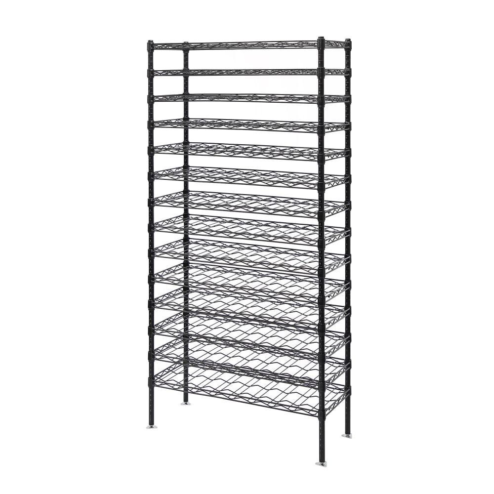 Quantum Food Service 74"H Commercial Wine Rack w/ (168) Bottle Capacity, Black (WR74-1448WSBK)