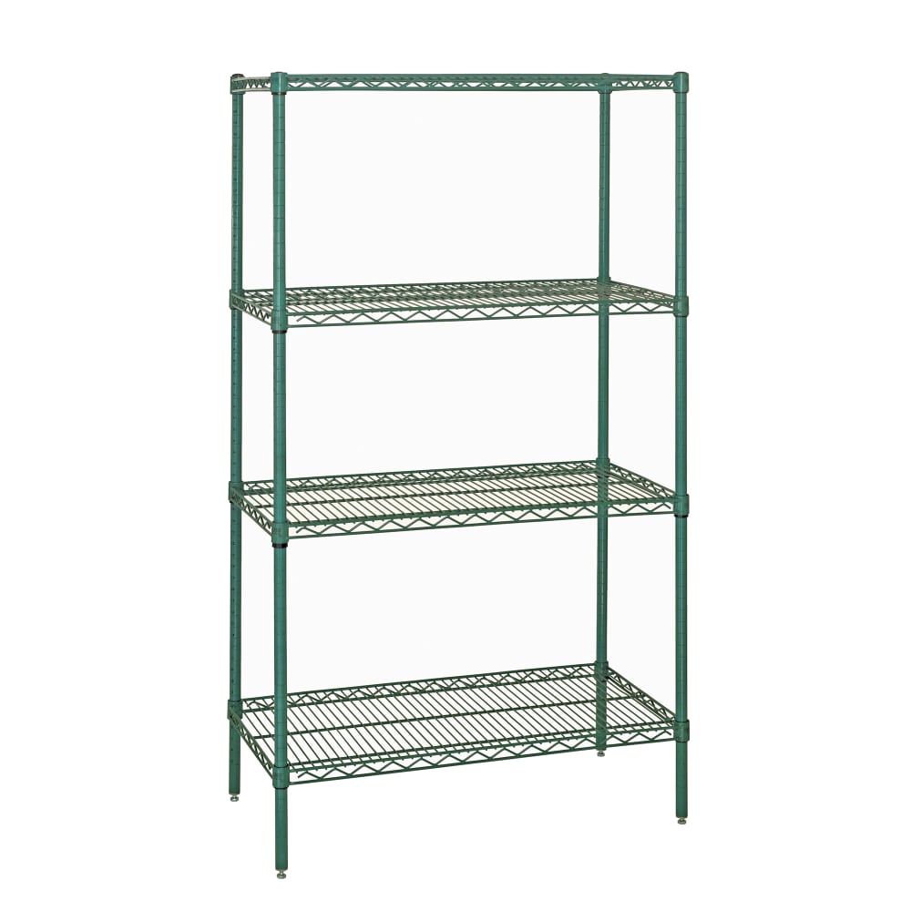 Quantum Food Service 72" NSF 4-Tier Epoxy Coated Wire Shelf Kit - 14"W, 74"H (WR74-1472P)