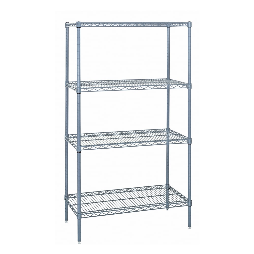 Quantum Food Service 30" NSF 4-Tier Epoxy Coated Wire Shelf Kit - 18"W, 74"H (WR74-1830GY)