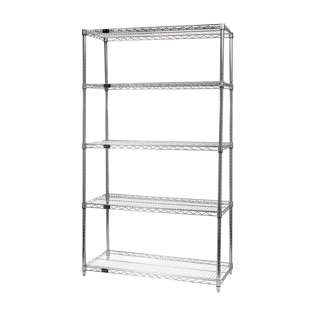 Quantum Food Service 36" NSF 5-Tier Chrome Wire Shelf Kit - 18"W, 74"H (WR74-1836C-5)