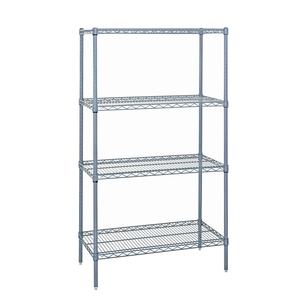Quantum Food Service 42" NSF 4-Tier Epoxy Coated Wire Shelf Kit - 18"W, 74"H (WR74-1842GY)