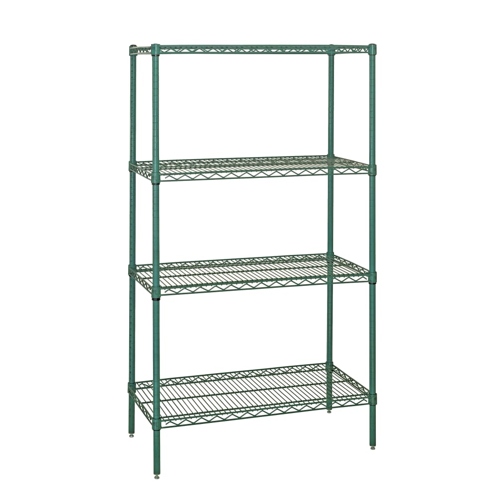 Quantum Food Service 42" NSF 4-Tier Epoxy Coated Wire Shelf Kit - 18"W, 74"H (WR74-1842P)