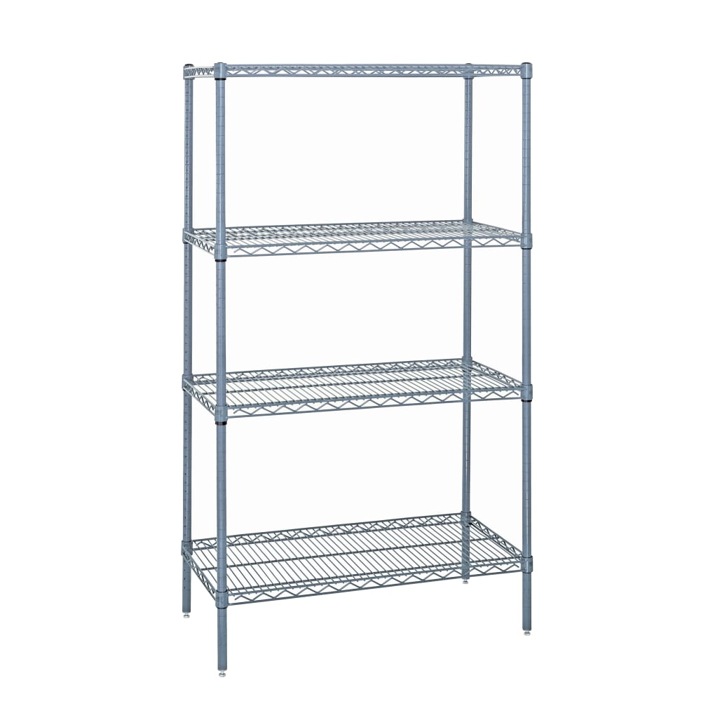 Quantum Food Service 48" NSF 4-Tier Epoxy Coated Wire Shelf Kit - 18"W, 74"H (WR74-1848GY)