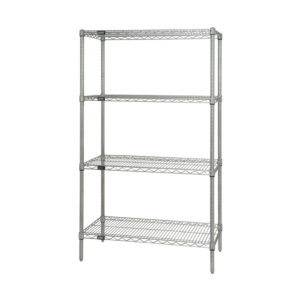 Quantum Food Service 60" NSF 4-Tier Chrome Wire Shelf Kit - 18"W, 74"H (WR74-1860C)