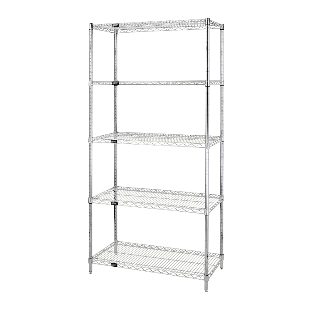 Quantum Food Service 72" NSF 5-Tier Stainless Steel Wire Shelf Kit - 18"W, 74"H (WR74-1872S-5)