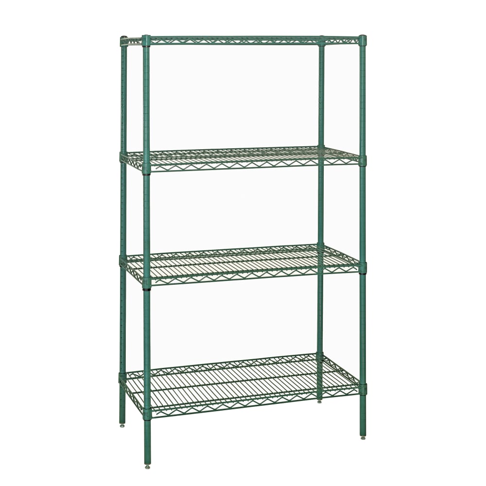 Quantum Food Service 36" NSF 4-Tier Epoxy Coated Wire Shelf Kit - 21"W, 74"H (WR74-2136P)