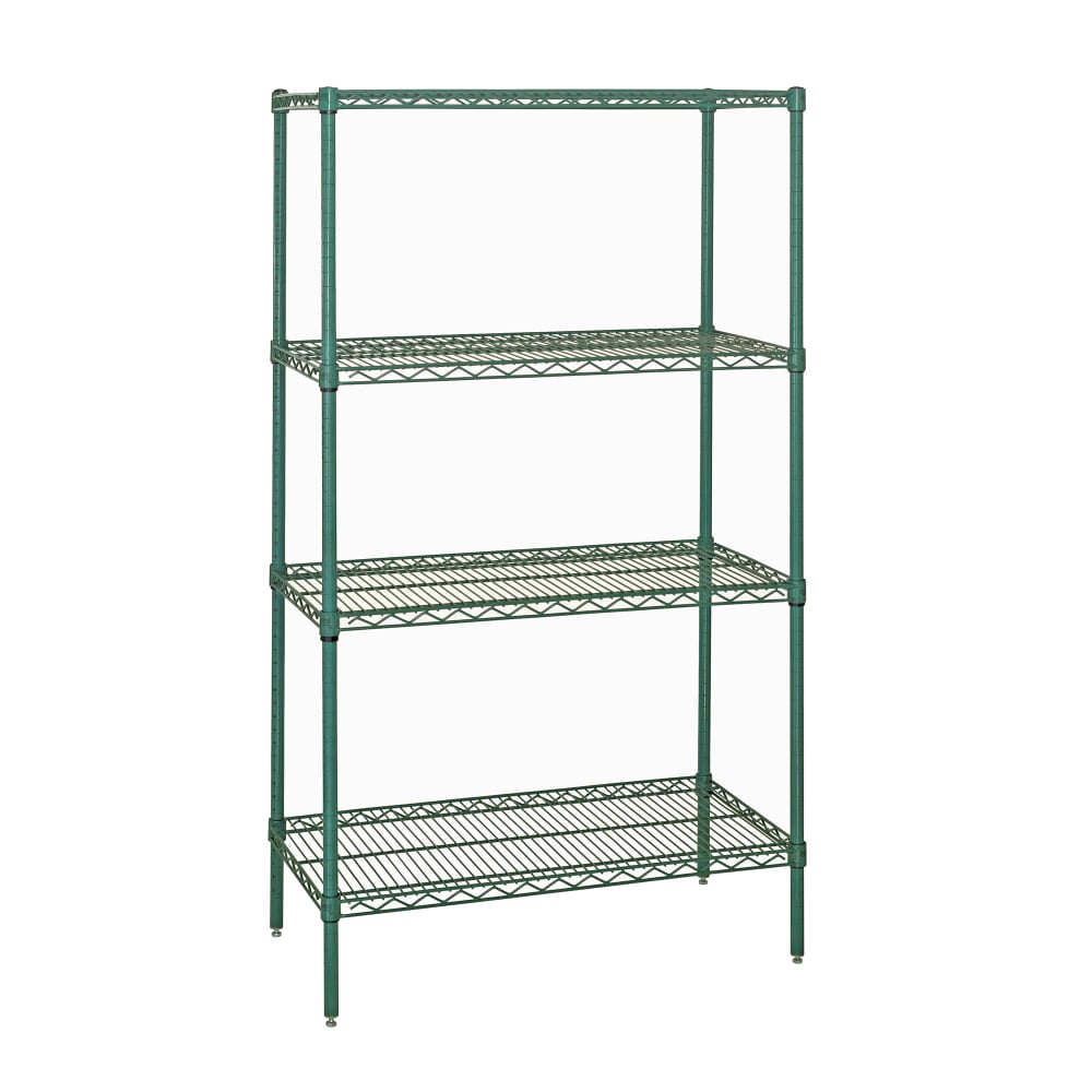 Quantum Food Service 60" NSF 4-Tier Epoxy Coated Wire Shelf Kit - 21"W, 74"H (WR74-2160P)