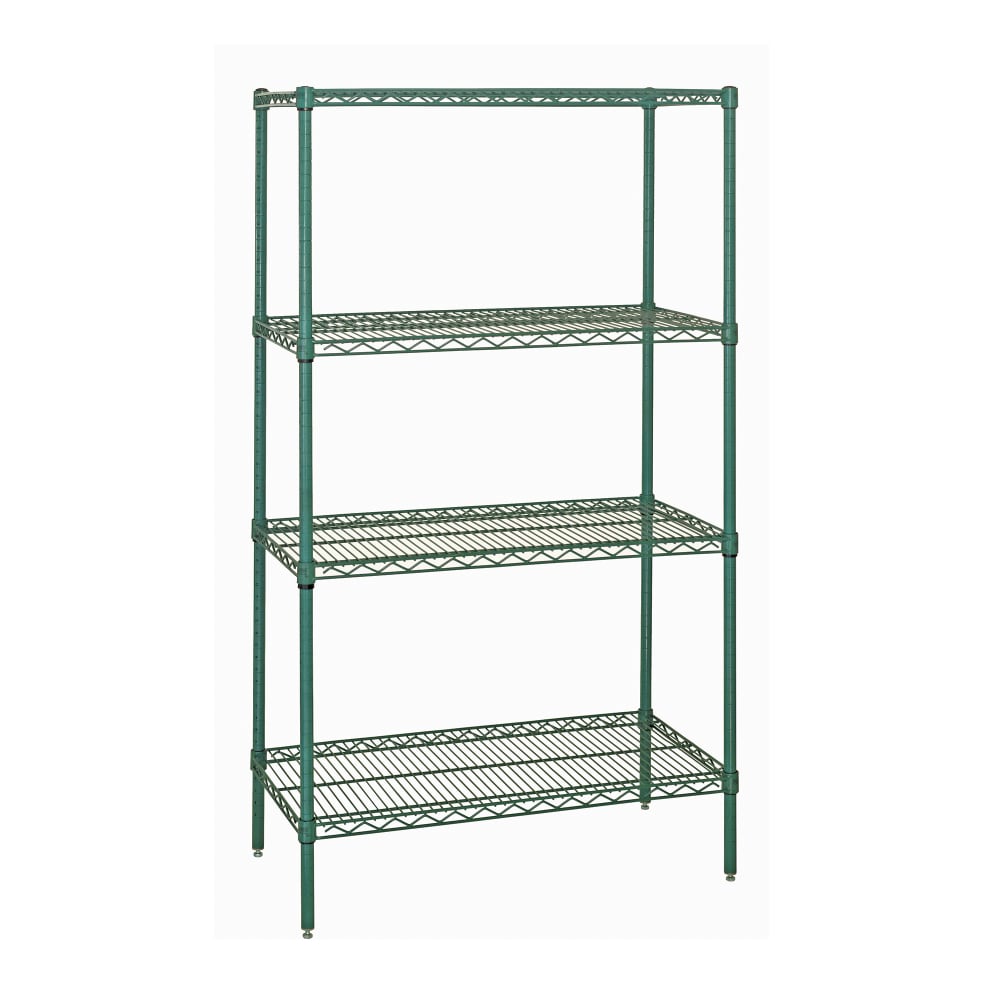 Quantum Food Service 72" NSF 4-Tier Epoxy Coated Wire Shelf Kit - 21"W, 74"H (WR74-2172P)