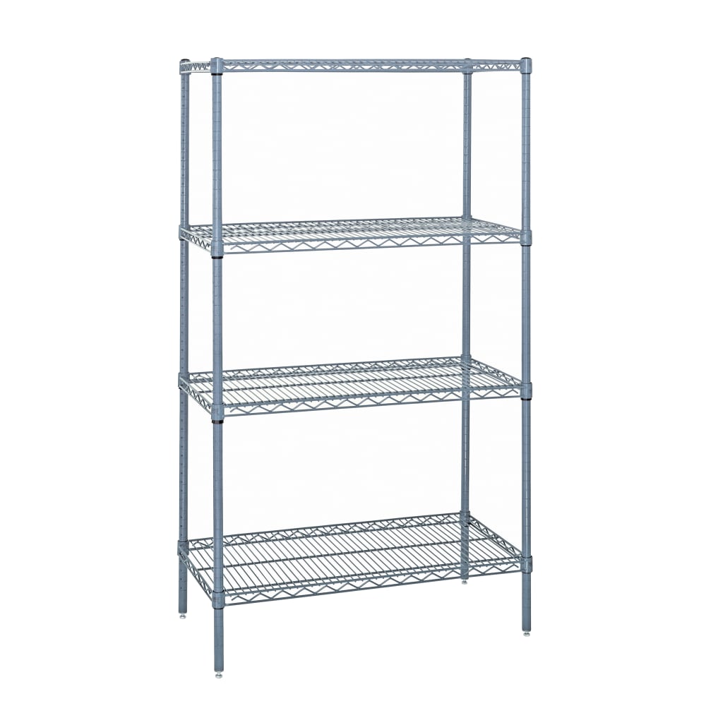 Quantum Food Service 24" NSF 4-Tier Epoxy Coated Wire Shelf Kit - 24"W, 74"H (WR74-2424GY)