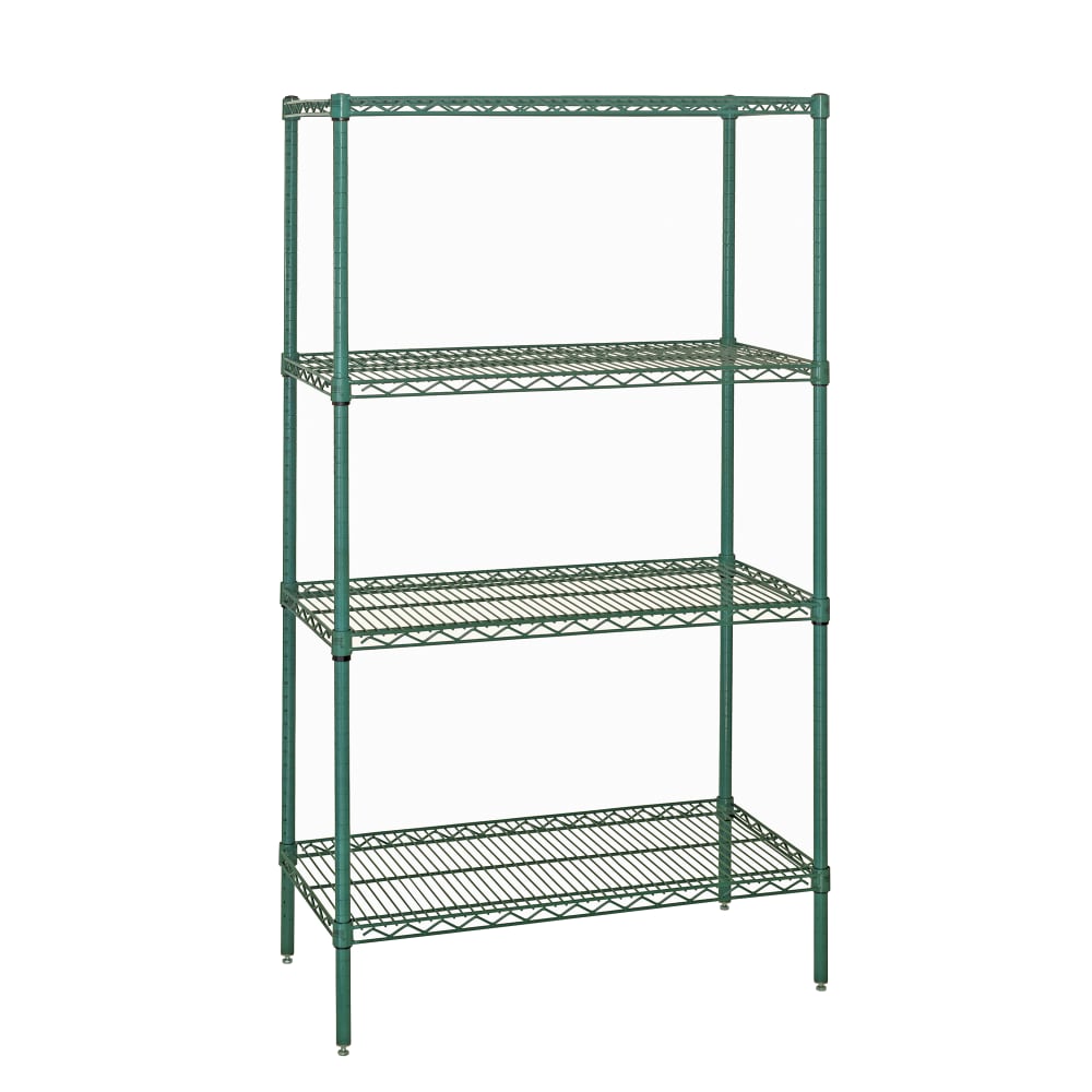 Quantum Food Service 48" NSF 4-Tier Epoxy Coated Wire Shelf Kit - 24"W, 74"H (WR74-2448P)