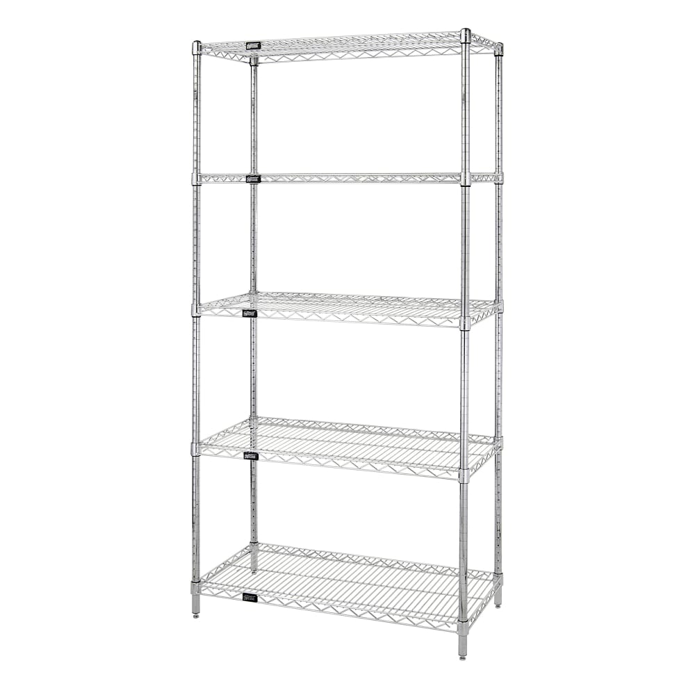 Quantum Food Service 48" NSF 5-Tier Stainless Steel Wire Shelf Kit - 24"W, 74"H (WR74-2448S-5)