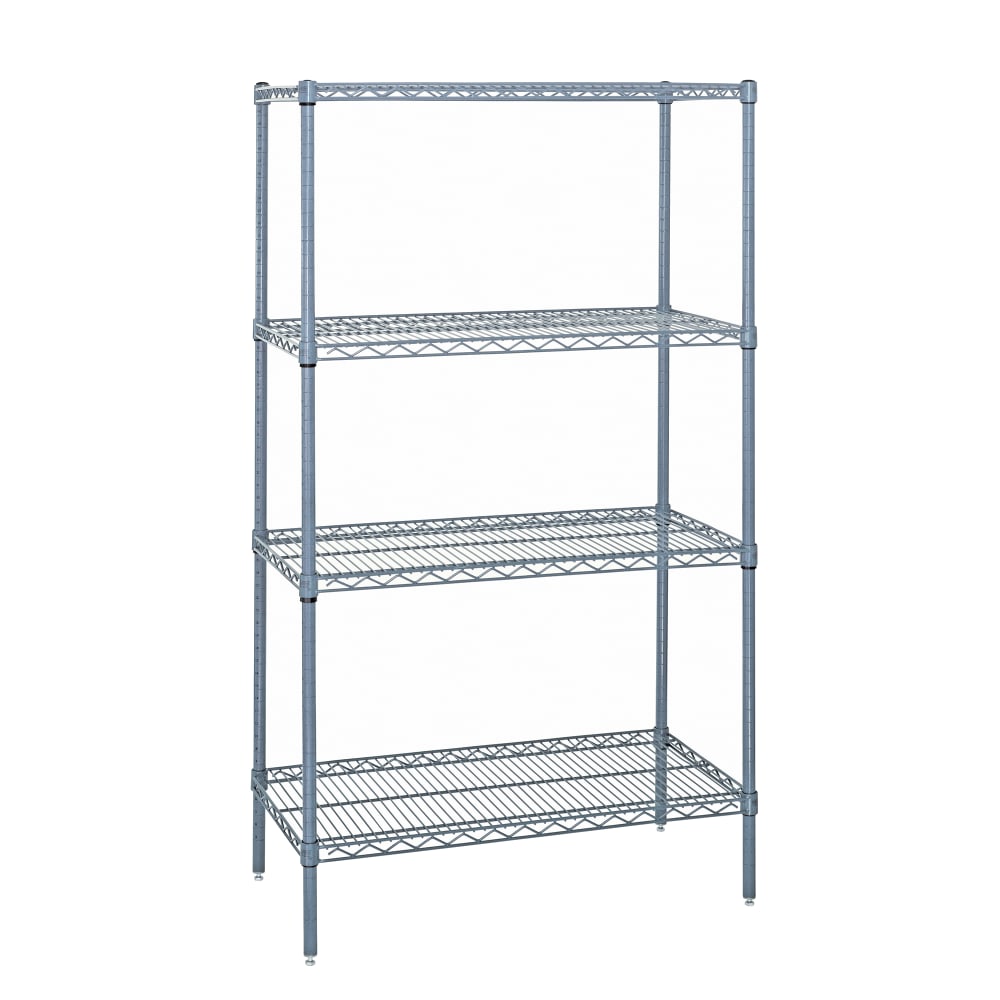 Quantum Food Service 54" NSF 4-Tier Epoxy Coated Wire Shelf Kit - 24"W, 74"H (WR74-2454GY)