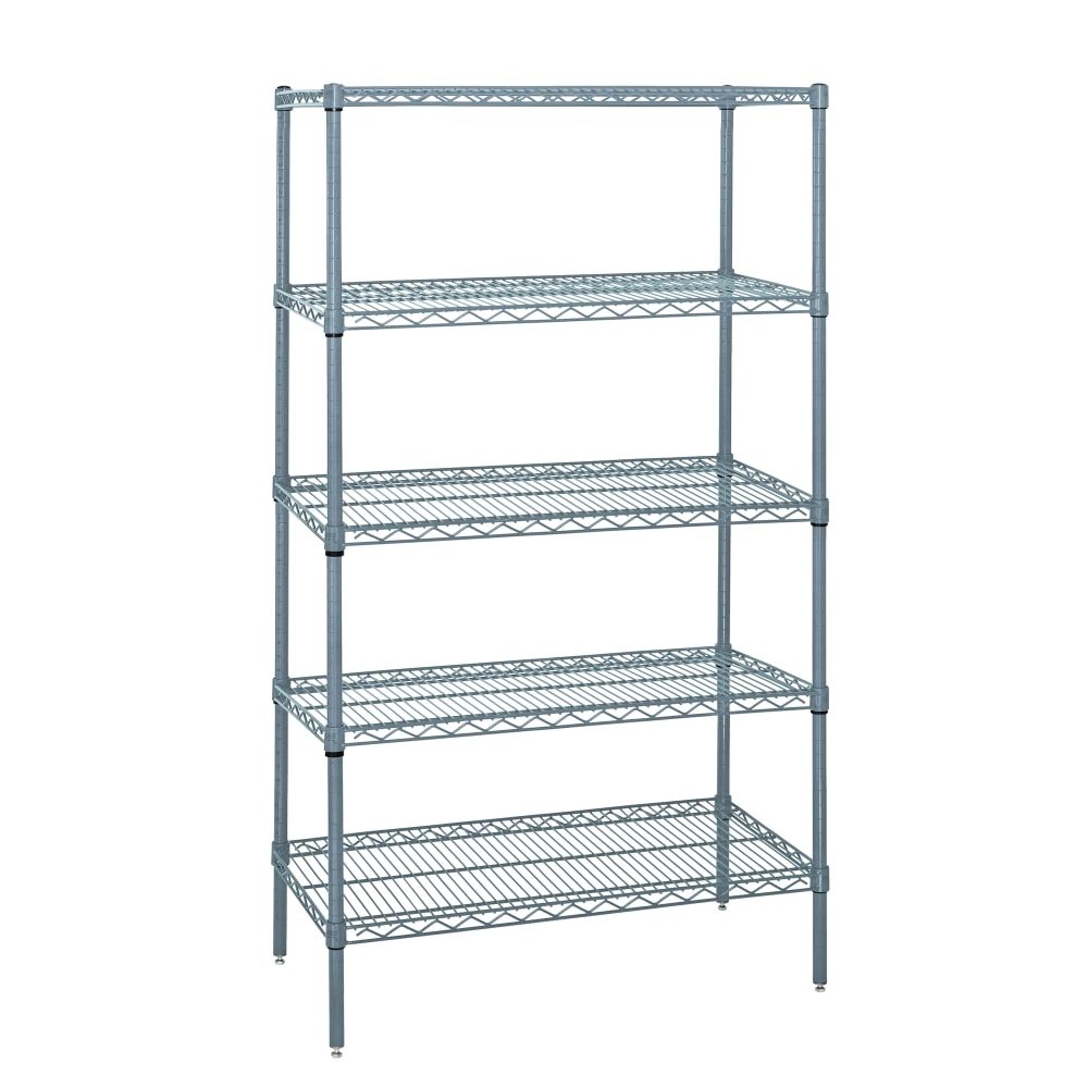 Quantum Food Service 60" NSF 5-Tier Epoxy Coated Wire Shelf Kit - 24"W, 74"H (WR74-2460GY-5)