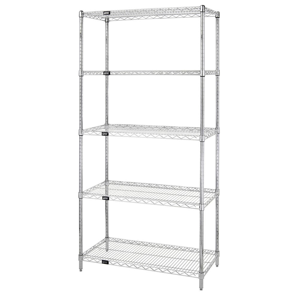 Quantum Food Service 60" NSF 5-Tier Stainless Steel Wire Shelf Kit - 24"W, 74"H (WR74-2460S-5)