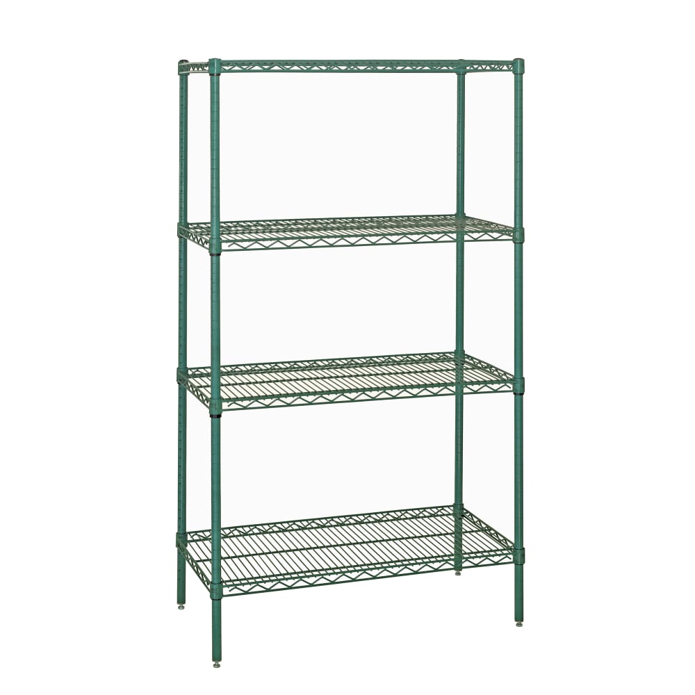 Quantum Food Service 72" NSF 4-Tier Epoxy Coated Wire Shelf Kit - 30"W, 74"H (WR74-3072P)