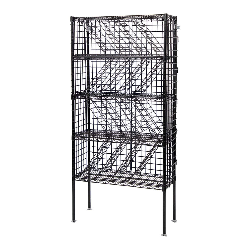 Quantum Food Service 74"H Commercial Wine Rack w/ () Bottle Capacity, Black (WR74-BW1436BK)