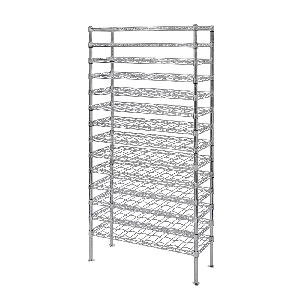 Quantum Food Service 86"H Commercial Wine Rack w/ (153) Bottle Capacity, Chrome (WR86-1436WSC)