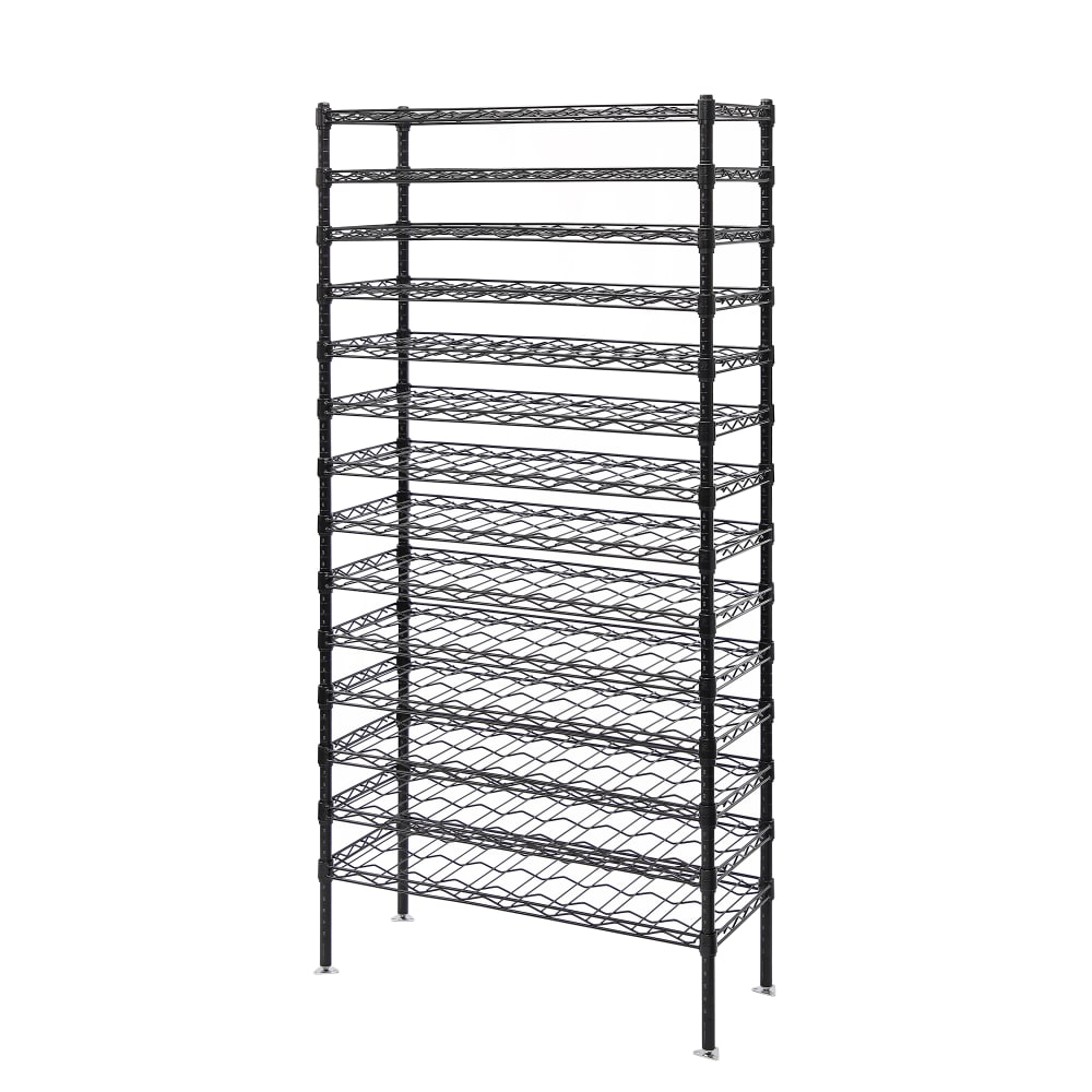 Quantum Food Service 86"H Commercial Wine Rack w/ (204) Bottle Capacity, Black (WR86-1448WSBK)